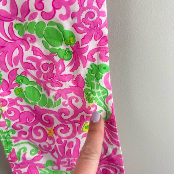 Lilly Pulitzer Girls Tie Waist Pants 10 Heading South Pink Green Crab Octopus - Picture 7 of 11